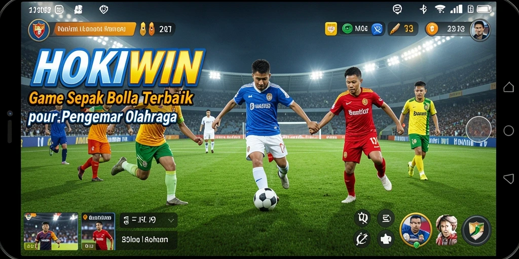 Gameplay seru HOKIWIN dengan grafis sepak bola yang menakjubkan.