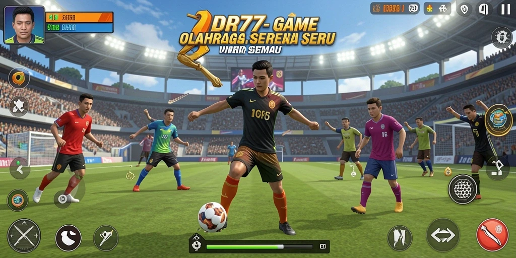 Screenshot gameplay IDR77 menampilkan aksi seru dalam pertandingan olahraga.