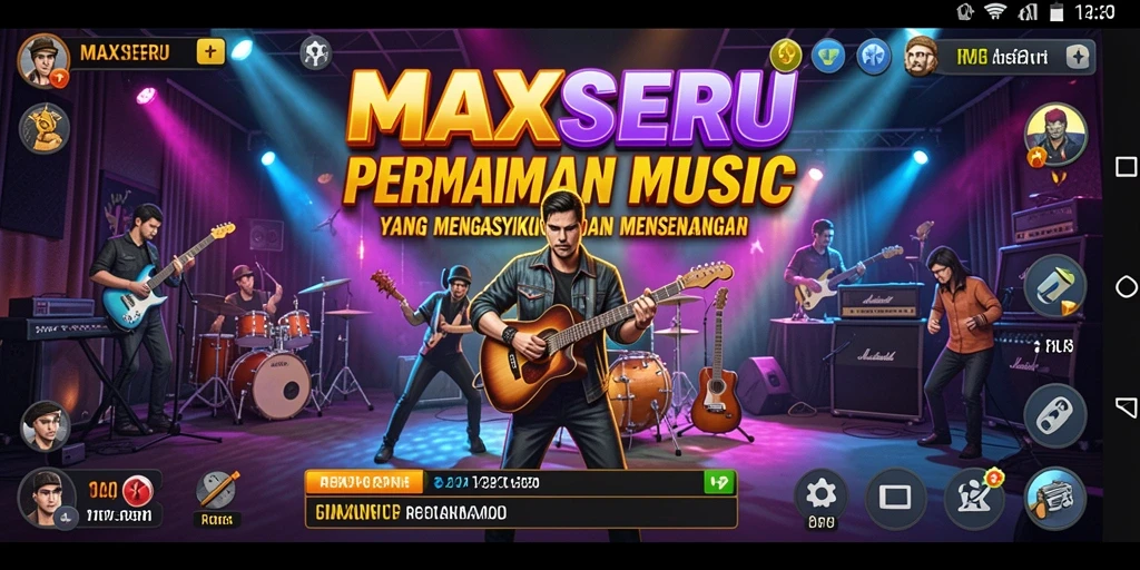 Tampilan gameplay seru dengan banyak pilihan musik.