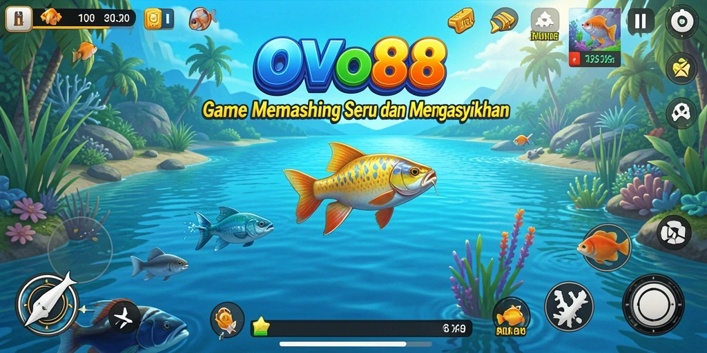 Gameplay seru OVO88 saat memancing di lautan.