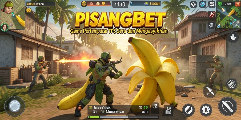 Tangkapan layar menampilkan aksi pertempuran intens dalam PISANGBET.