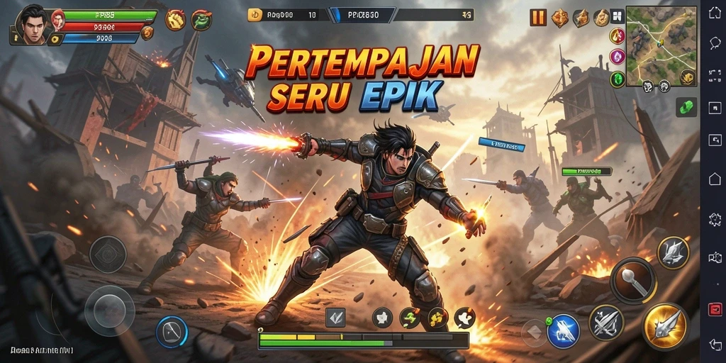Gambaran gameplay seru dalam PP88 saat bertarung di arena.