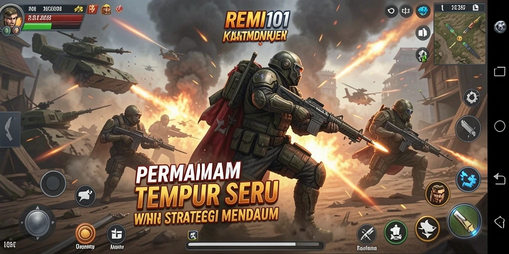 Gameplay seru REMI101 dengan aksi tempur menegangkan.