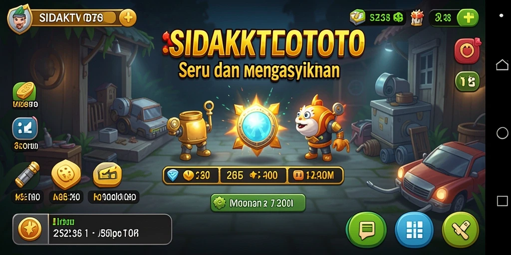 Screenshot dari gameplay SIDAKTOTO yang menggambarkan kemajuan pemain.