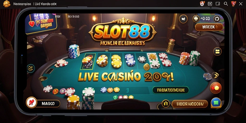 Screenshot SLOT88 menampilkan dealer live dan permainan yang mendebarkan.