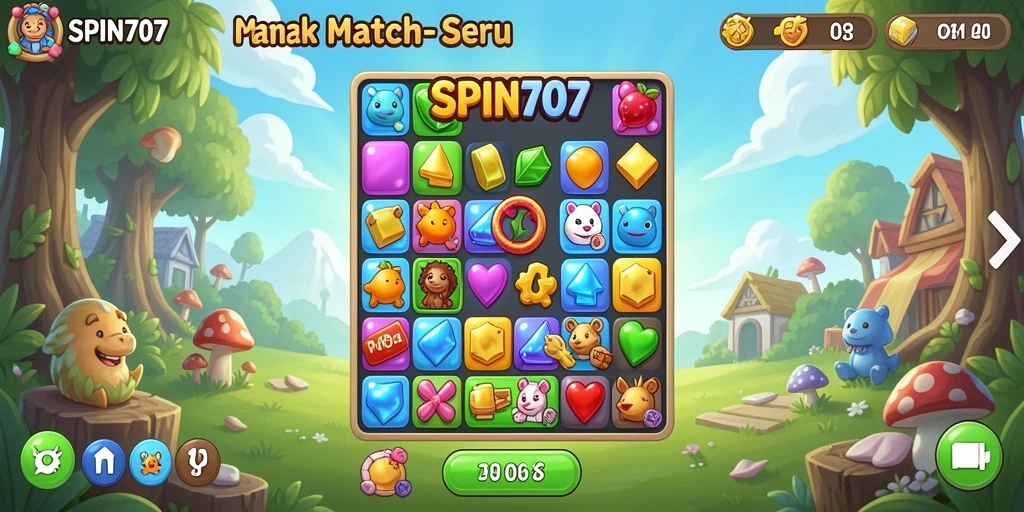 Tampilan gameplay SPIN707 yang penuh warna dan menantang.