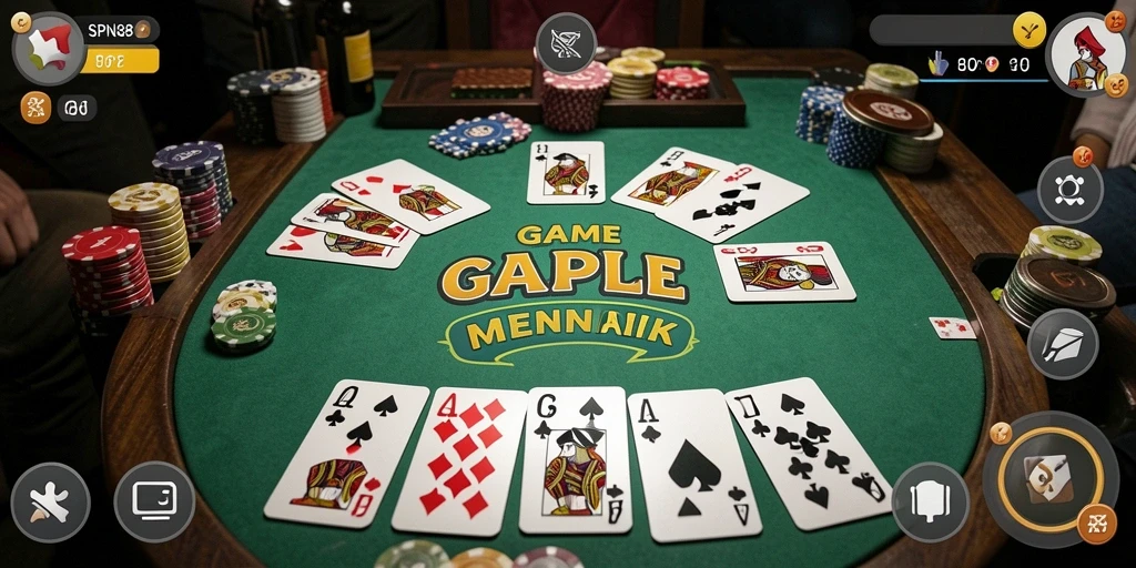 Tampilan gameplay SPN88 yang seru dan menyenangkan saat bermain Gaple.