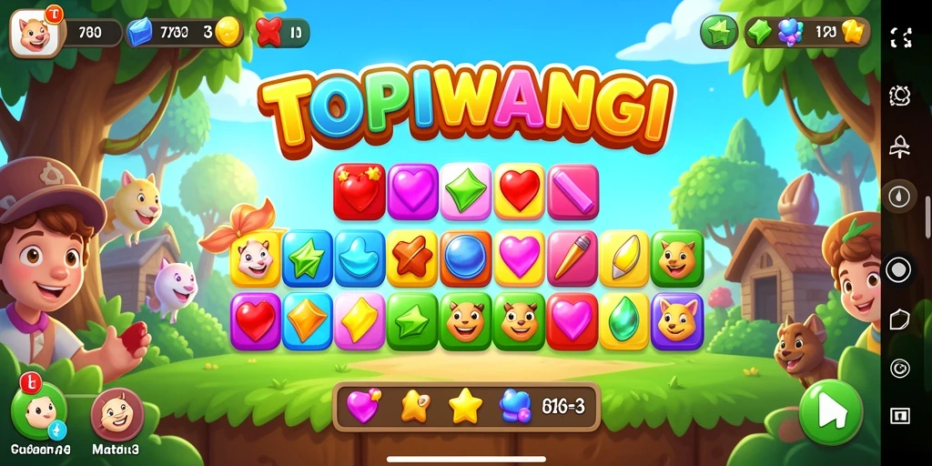Tampilan gameplay TOPIWANGI yang seru dan memikat.