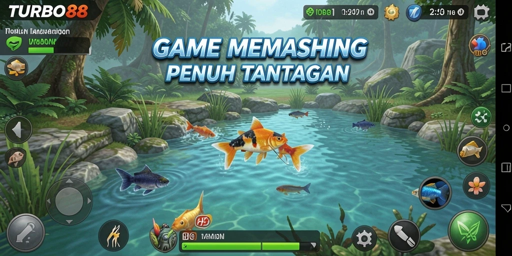 Gameplay TURBO88 dengan aksi memancing yang seru dan menegangkan.