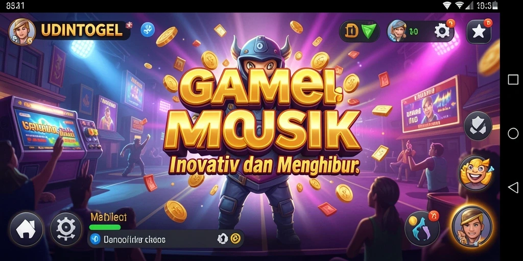 Screenshot gameplay utama menunjukkan keseruan bermain musik.